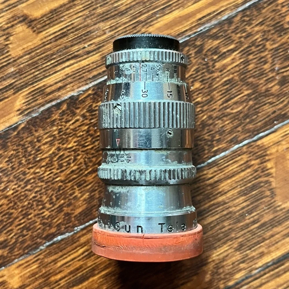 Vintage Sun Tele Telephoto Camera Lens For 8mm Movies F: 2.7 1 1/2”